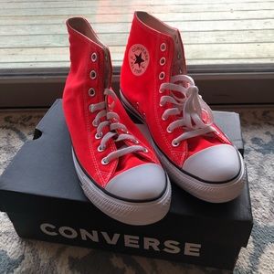 Neon Pink High Top Converse Size 10